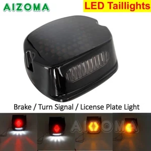 Señales de giro LED de freno de motocicleta negras luz trasera para Harley-Davidson Dyna - Imagen 1 de 12