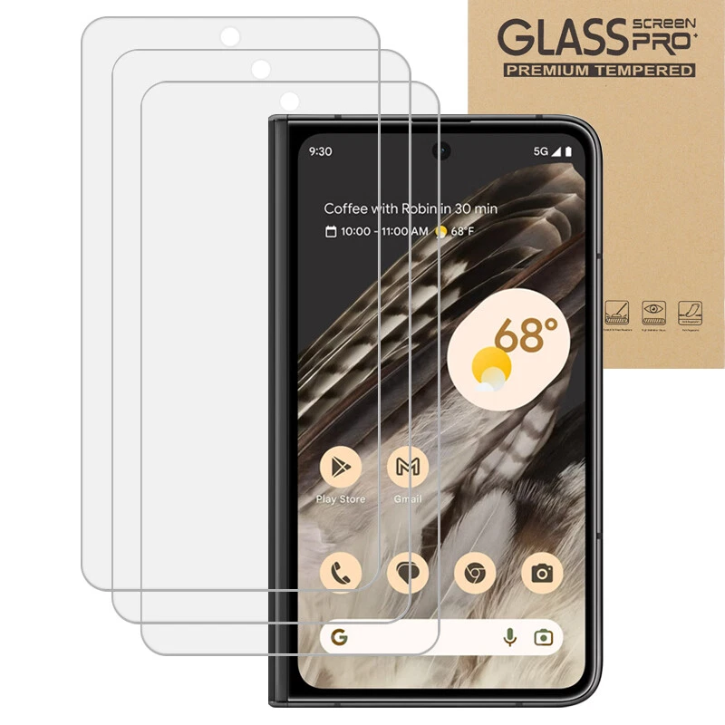 PACK de 3 protectores de pantalla de vidrio templado plegables Google Pixel XL 3 4 5 6 7 7a 8 Pro Foto 1 de 1