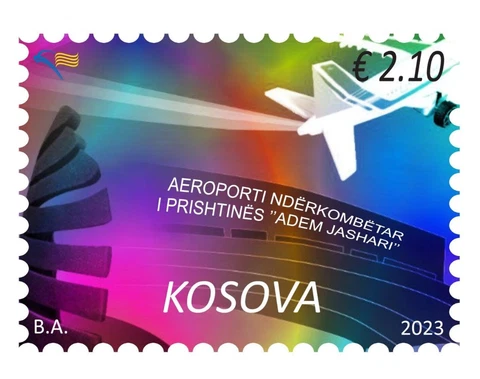 Kosovo Stamps 2023. Pristina International Airport, Adem Jashari. Set MNH Cover