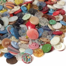 Lot (310) floral geometric Wholesale vintage Czech glass buttons. 