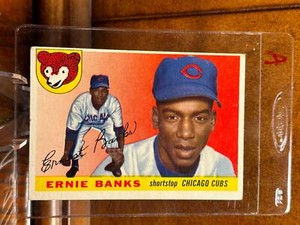 1955 TOPPS #28 ERNIE BANKS HOF CHICAGO CUBS HOF 2ND YEAR CARD VGEX