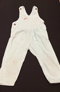 Vintage OshKosh B'Gosh Girls Overalls Size 3T Corduroy Mint Green USA Vestbak - Picture 1 of 10