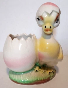 Vintage Chicken Duck & Egg Vase Planter Figurine Ceramic 6.25" - Japan - Picture 1 of 7