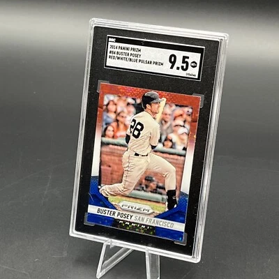 Pulsar Buster Posey rojo/blanco/azul SGC 9.5 (2014 Panini Prizm, #84) POP 1 Foto 1 de 3