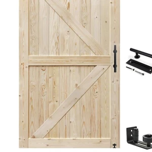 48x80 Unfinished Solid Spruce Barn Door - Customizable Sliding Door Solution - Picture 1 of 10