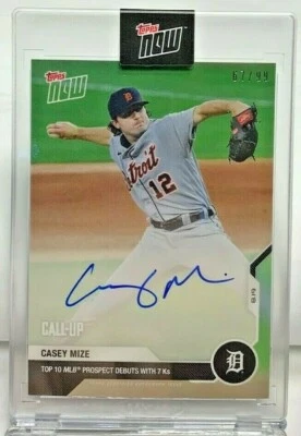 Casey Mize 2020 Topps Now MLB Debut Call-Up RC Autograph Auto #'d 67/99 - TIGERS - Image 1 of 2