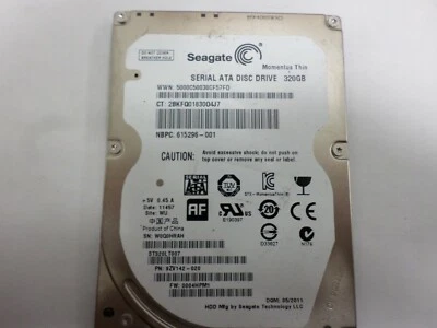 Seagate Momentus 320GB 7200RPM 2.5" SATA Laptop Hard Drive ST320LT007  Wiped! - Image 1 of 4