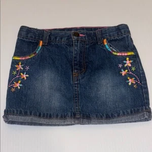 Gonna denim ricamata vita regolabile taglia 5t con accenti floreali - Foto 1 di 4