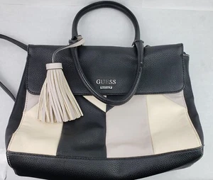 Guess Large Black And Cream Satchel Bag. - Picture 1 of 5