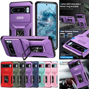 Funda de goma a prueba de golpes con soporte de anillo para lente deslizable para Google Pixel 9 Pro XL/8/7 - Imagen 1 de 77