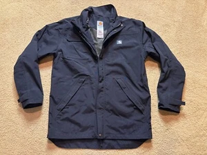 Carhartt Jacket Black Heavy Duty Storm Defender Shoreline Rain Coat Men's Small - Picture 1 of 6