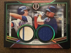 2020 Topps Tribute Dual Player Relics Green /99 Jeff McNeil Michael Conforto
