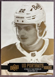 2021-22 Upper Deck UD Portraits Rookies #P-40 Cole Caufield Montreal Canadiens - Imagen 1 de 1