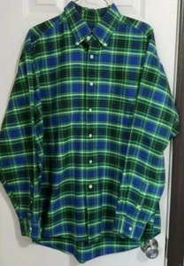 Mark Alexander Sport Green Plaid Shirt Sz L Multicolor Long Sleeve Button Down - Picture 1 of 5