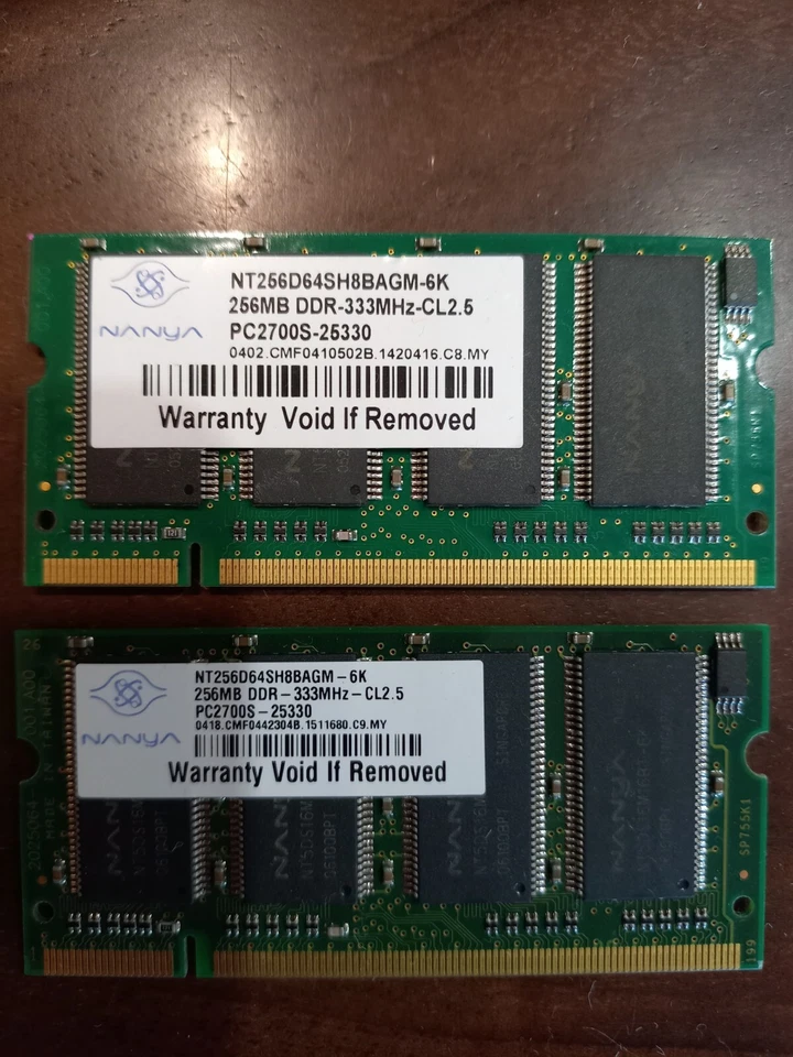 Ram DDR PC2700S 333 Mhz 2X256 MB 200 pin - Immagine 1 di 1