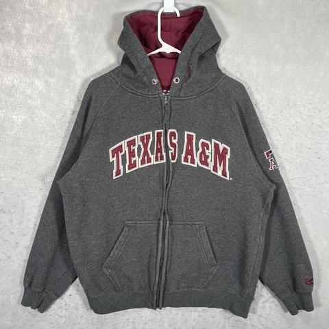 A1 Colosseum Texas A&M Full Zip Sweater Adult Large Gray Hoodie Sweatshirt Mens Cover