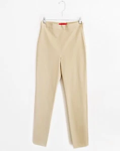 Shamask Sandy Tan Cotton Twill Fitted Slim Tapered Pants size 4 - Picture 1 of 5