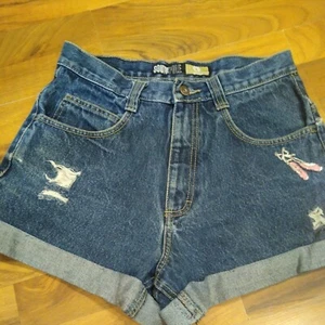Women's South Pole Size 30 Distressed With Ballet Design Jean Shorts - Picture 1 of 9