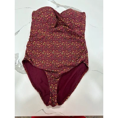 Traje de baño de una pieza con estampado floral de playa Ann Taylor LOFT sin tirantes talla 16 Foto 1 de 4