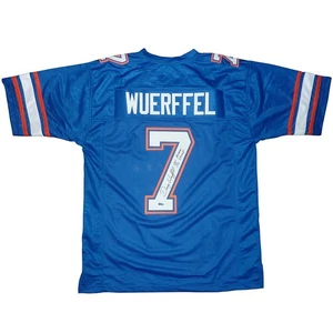 Danny Wuerffel handsigniertes Florida Gators (blau #7) individuelles Trikot mit "96 Heisman - Bild 1 von 3