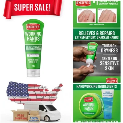 Крем для рабочих рук O'Keeffe's 3 унции - интенсивный увлажняющий крем для чрезвычайно сухой кожи - Изображение 1 из 4