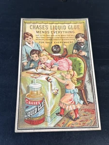 Joshua S Chase’s Liquid Glue Trade Card- Scrapbooking/Repairs-Boston, Ma S380 - Picture 1 of 2