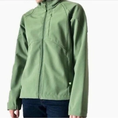 Chaqueta para mujer Black Diamond negra verde diamante caparazón suave cremallera completa talla L Foto 1 de 4