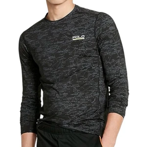 Polo Sport Ralph Lauren T-Shirt Mens L Long Sleeve Compression Jersey Black - Picture 1 of 7