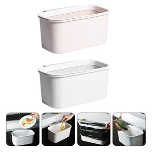 2 Pcs Hanging Trash Can Garbage Container Bin Office Desktop Cans - Zdjęcie 1 z 12
