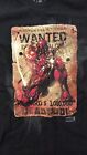 MARVEL Deadpool T Shirt Unisex Wanted poster Universal Studios Size S black