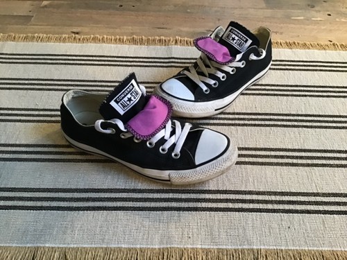 Converse All Star nere viola doppia lingua donna taglia 7