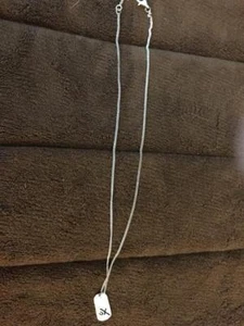 SILVER COLORED NECKLACE WITH PENDANT 16" - Picture 1 of 1