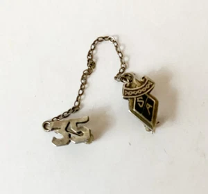 Seltene 1935 Sterling schwarze Emaille SA Sigma Alpha Schwesternschaft Bruderschaft Pin antik - Bild 1 von 3