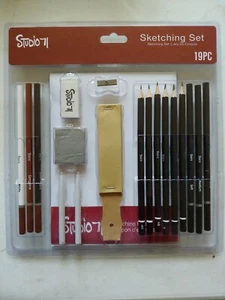 19 Piece Sketching Pencil, Sharpener, Eraser and Sanding Block Set - Studio 71 - Picture 1 of 4