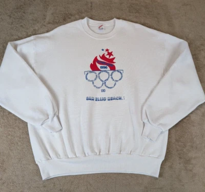 Vintage 1996 Olympic Fever Sweatshirt XL Jerzees USA San Elijo Beach RARE - Image 1 of 4