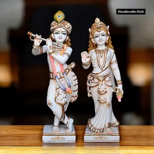 27 Zoll große Radha Krishna Statue Idol Murti Haus Tempel spirituelle Kunst Geschenk Dekor - Bild 1 von 8