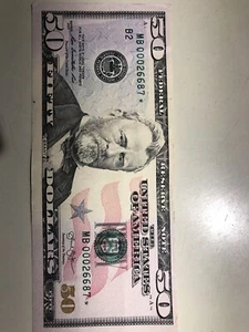 $50 Dollar Bill ☆ Star Note ☆ 2013  - LOW SERIAL # MB 00026687 - Picture 1 of 2