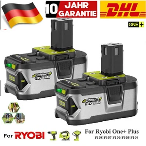 2x 9000mAh Für Ryobi Akku 18V 9Ah HP Lithium One Plus RB18L50 P108 / Ladegerät - Bild 1 von 22