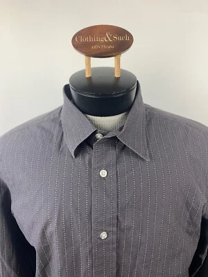 Penguin от Munsingwear мужской размер L серый длинным рукавом платье рубашка полоски 100% хлопок - Изображение 1 из 4