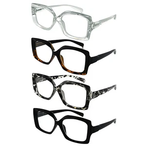 Eyekepper 4 Pack Reading Glasses Women Oversize Readers Retro Square +1.5 +2.5 - Picture 1 of 5
