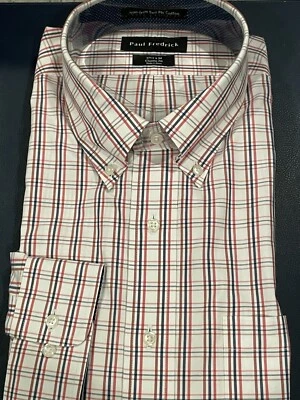 PAUL FREDRICK Classic Fit  Cotton Dress Shirt Sz 17. 5 34 NWT - Image 1 of 3