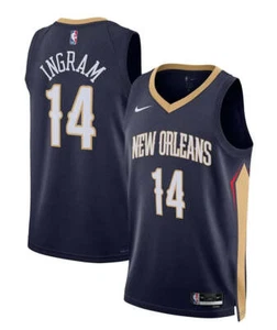 [9Z2B7BX2P00-PELBI] YOUTH NIKE NBA PELICAN '14 INGRAM' STATEMENT JERSEY - Picture 1 of 3