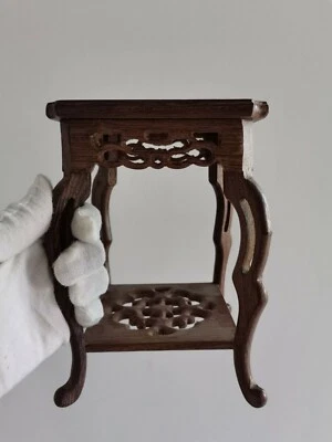 China Ji-chi wood carved desk wooden stand shelf display base - Image 1 of 4