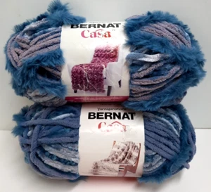 Lote de 2 hilados espirations BERNAT Casa hilados #6 azul mineral voluminoso 7,9 oz 170 yds Ea aa - Imagen 1 de 7
