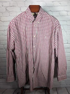 Wrangler 20X Shirt Mens 2X Red Beige Checked Casual Button Down - Picture 1 of 8