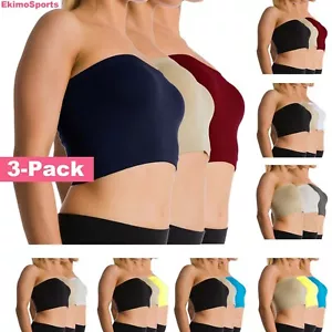 Nahtloser trägerloser kabelloser Röhren-BH Bandeau Sport-BH für Damen (3er-Pack) - Bild 1 von 17