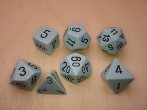 Pastel Blue Chessex 16mm 7 Die Polyhedral Dice Set - Tabletop RPG Games Supply - Picture 1 of 7