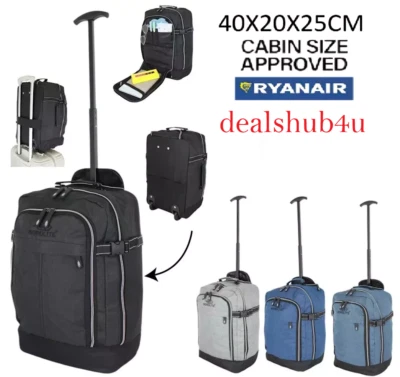 Ryanair Under Seat 40x25x20cm Luggage Cabin Suitcase Wheel Trolley Cabin Bag - Image 1 of 4