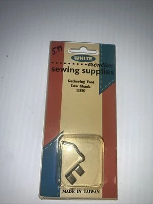 White Creative Sewing Machine Supplies Gathering Low Shank Foot #11809 - Image 1 of 4