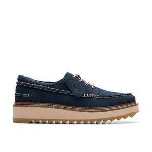 Zapatos informales Clarks para hombre Clarkhill de encaje azul gamuza aceitada - Imagen 1 de 5